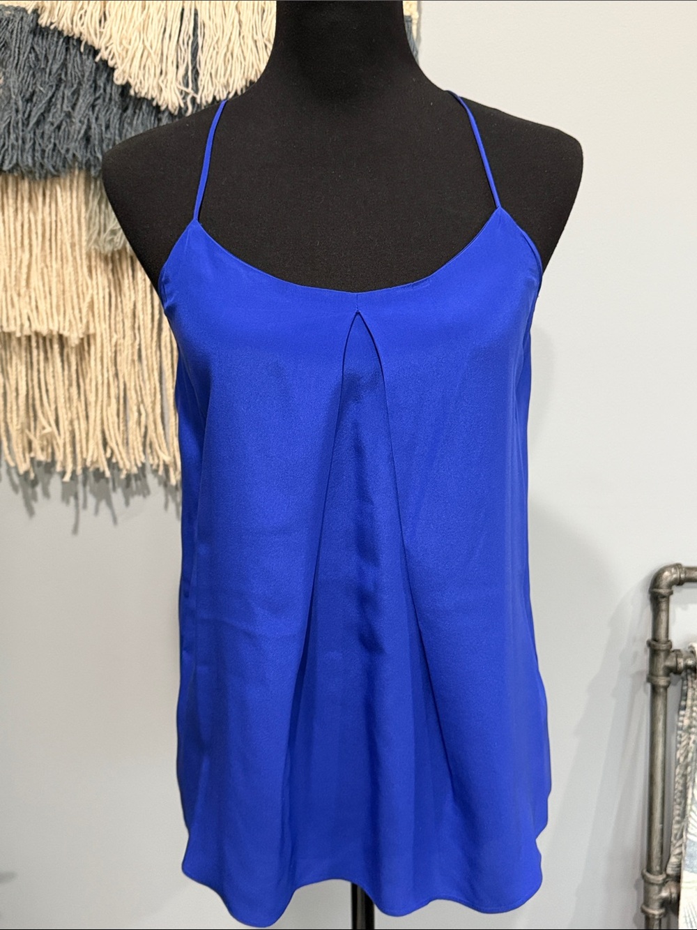 Madewell 100% Silk Cobalt Blue Camisole Tank Top Size Small Racerback
